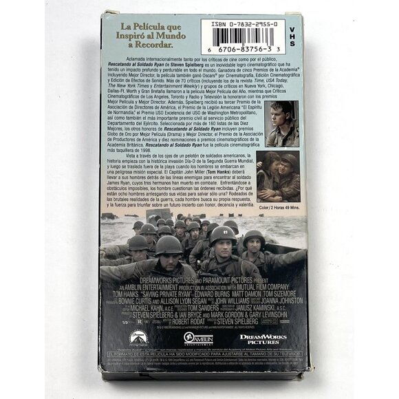 Rescatando Al Soldado Ryan (Saving Private Ryan) Spanish Language VHS TESTED - Picture 4 of 4